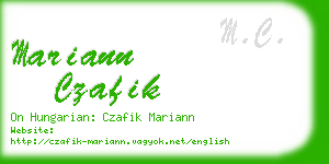 mariann czafik business card